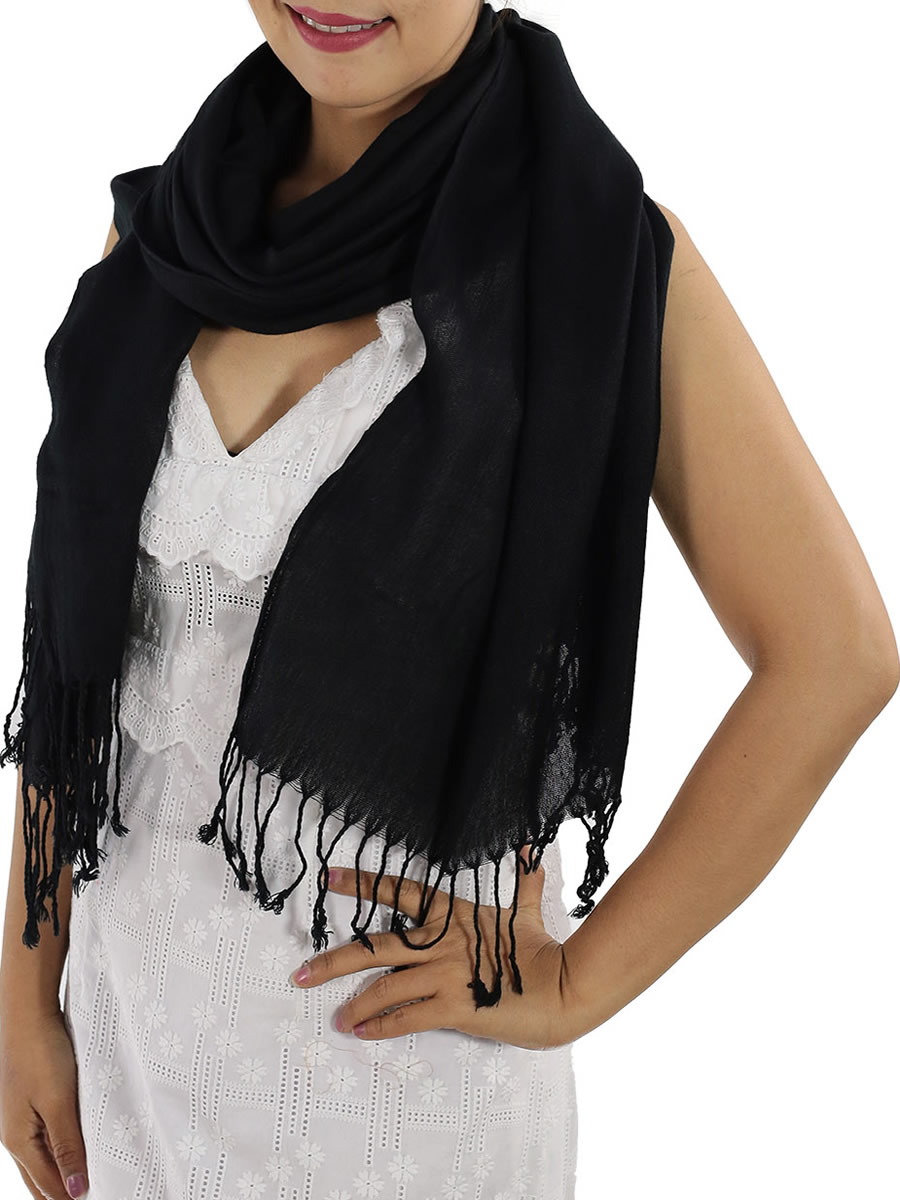 Cashmere Scarf, Black: image 13