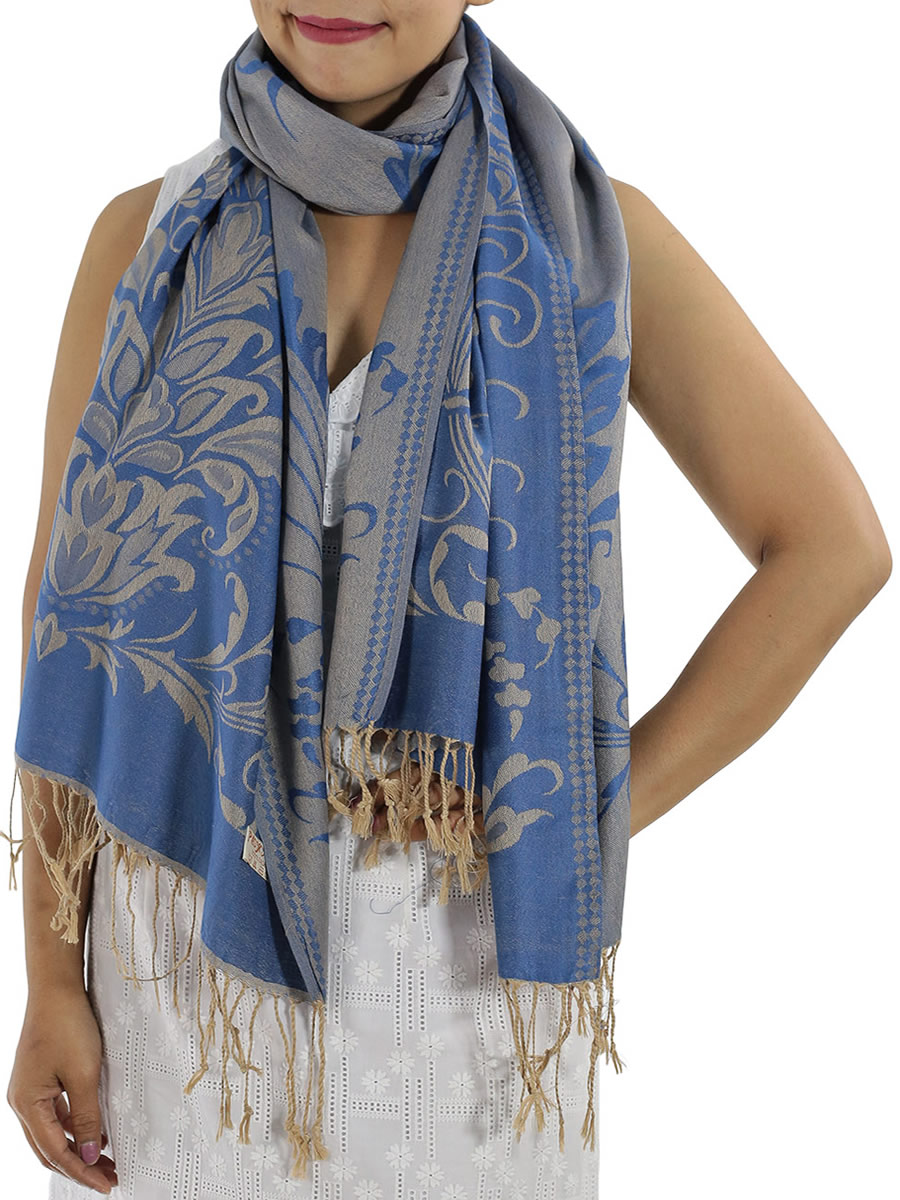 Patterned Pashmina, Gray