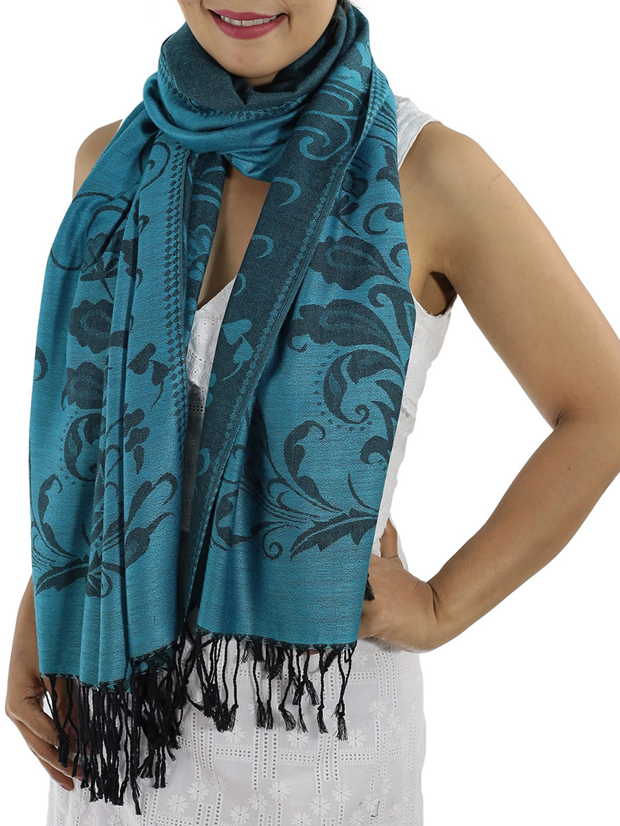 Patterned Pashmina, Gray