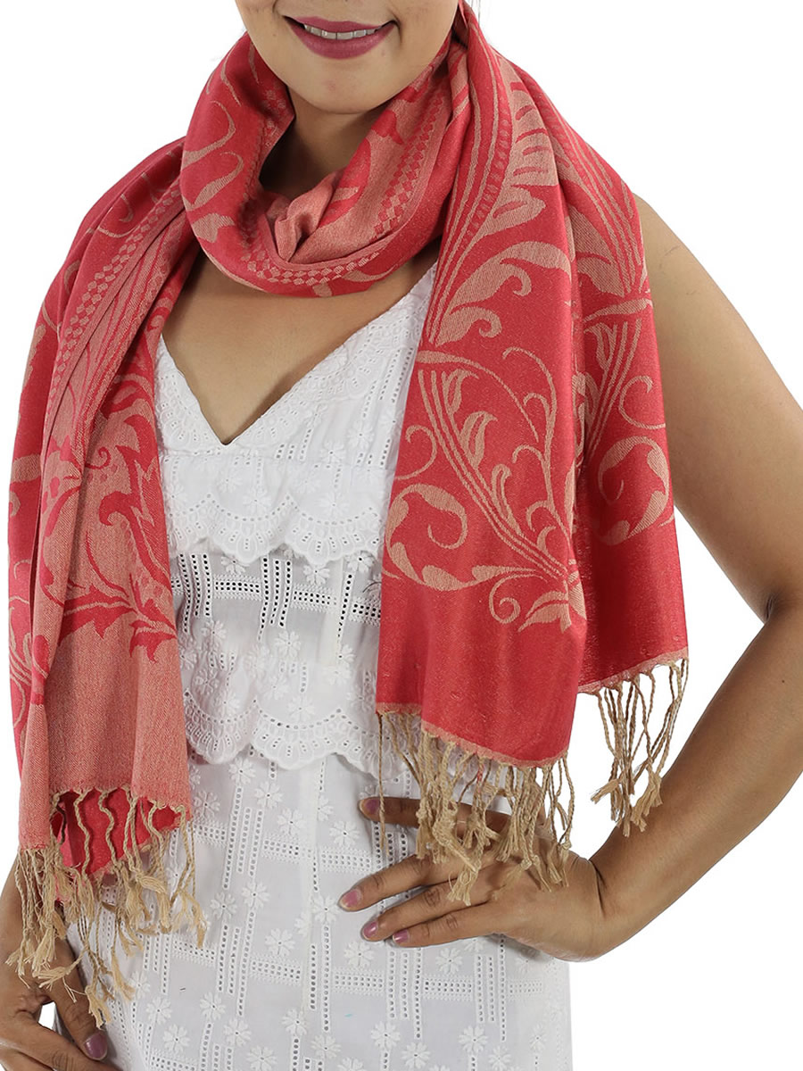 Patterned Pashmina, Gray: image 9