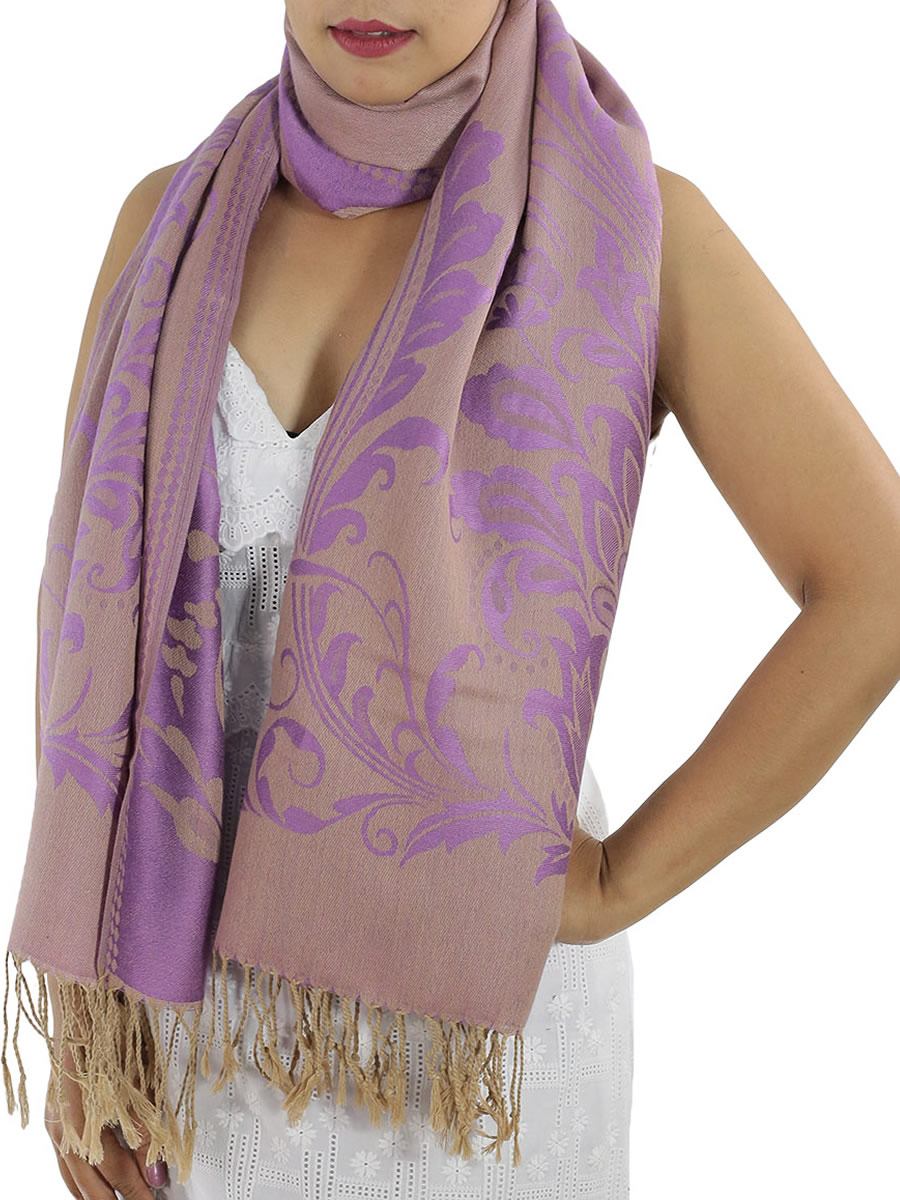 Patterned Pashmina, Gray: image 11