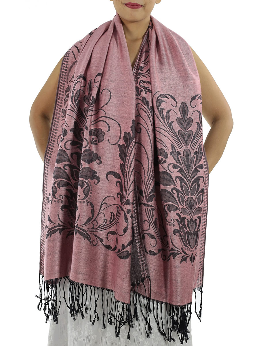 Patterned Pashmina, Gray: image 14