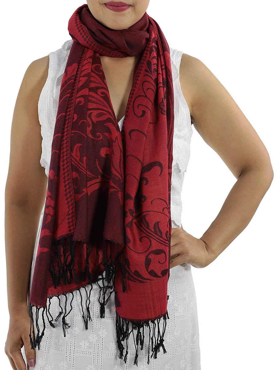 Patterned Pashmina, Gray: image 15