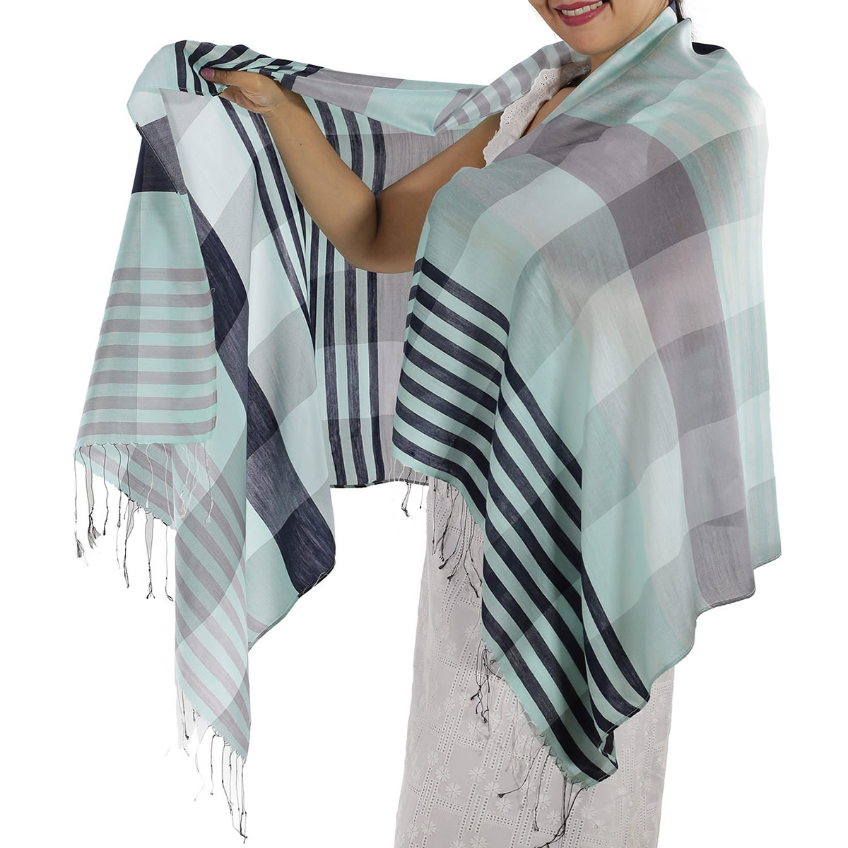 Blue Plaid Scarf
