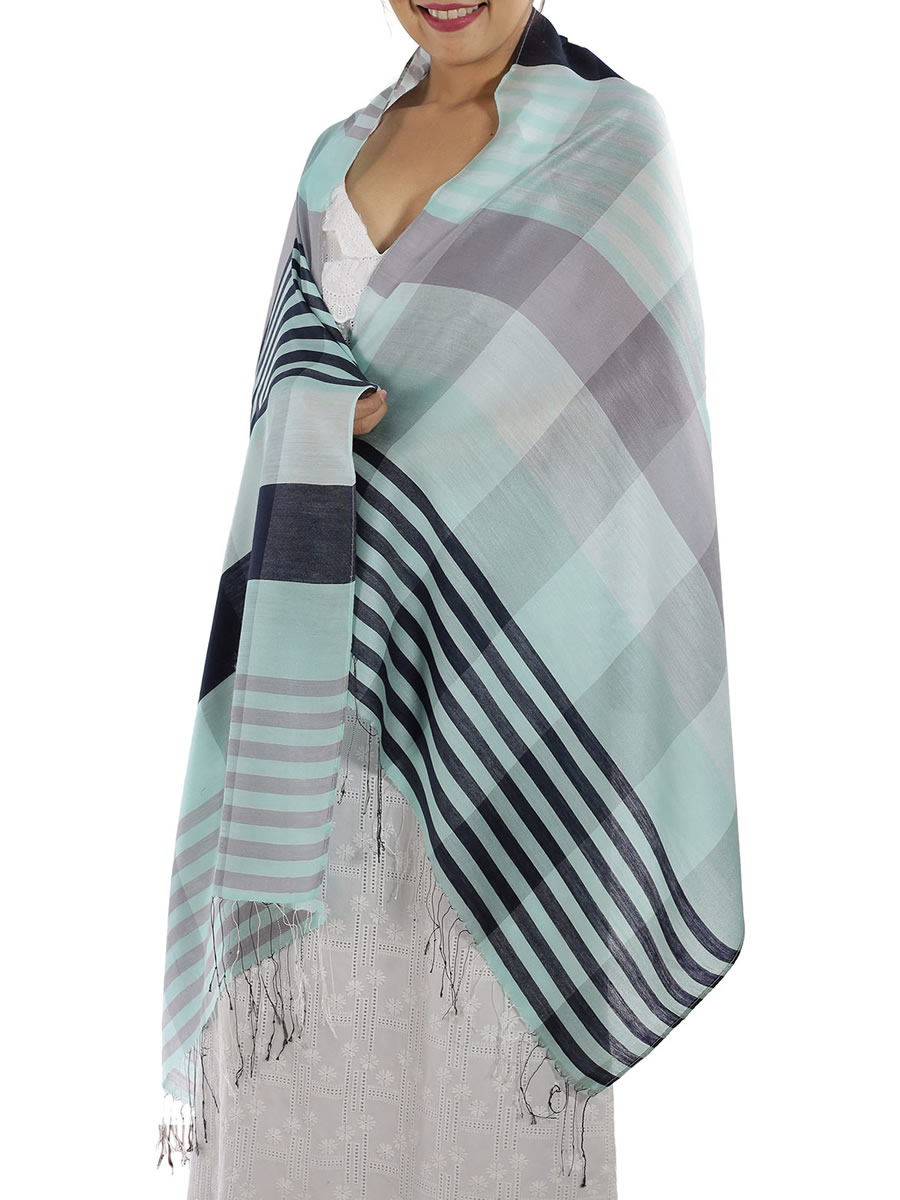Blue Plaid Scarf
