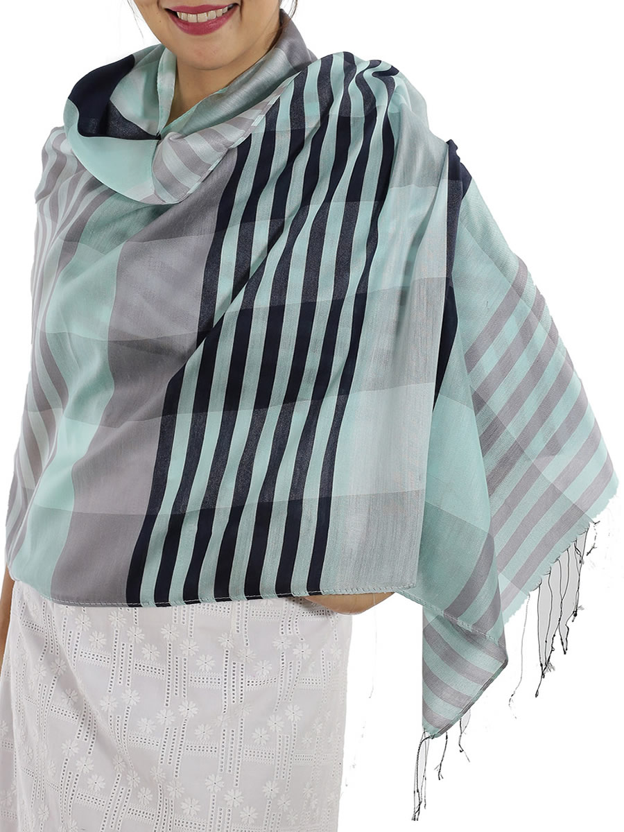 Blue Plaid Scarf