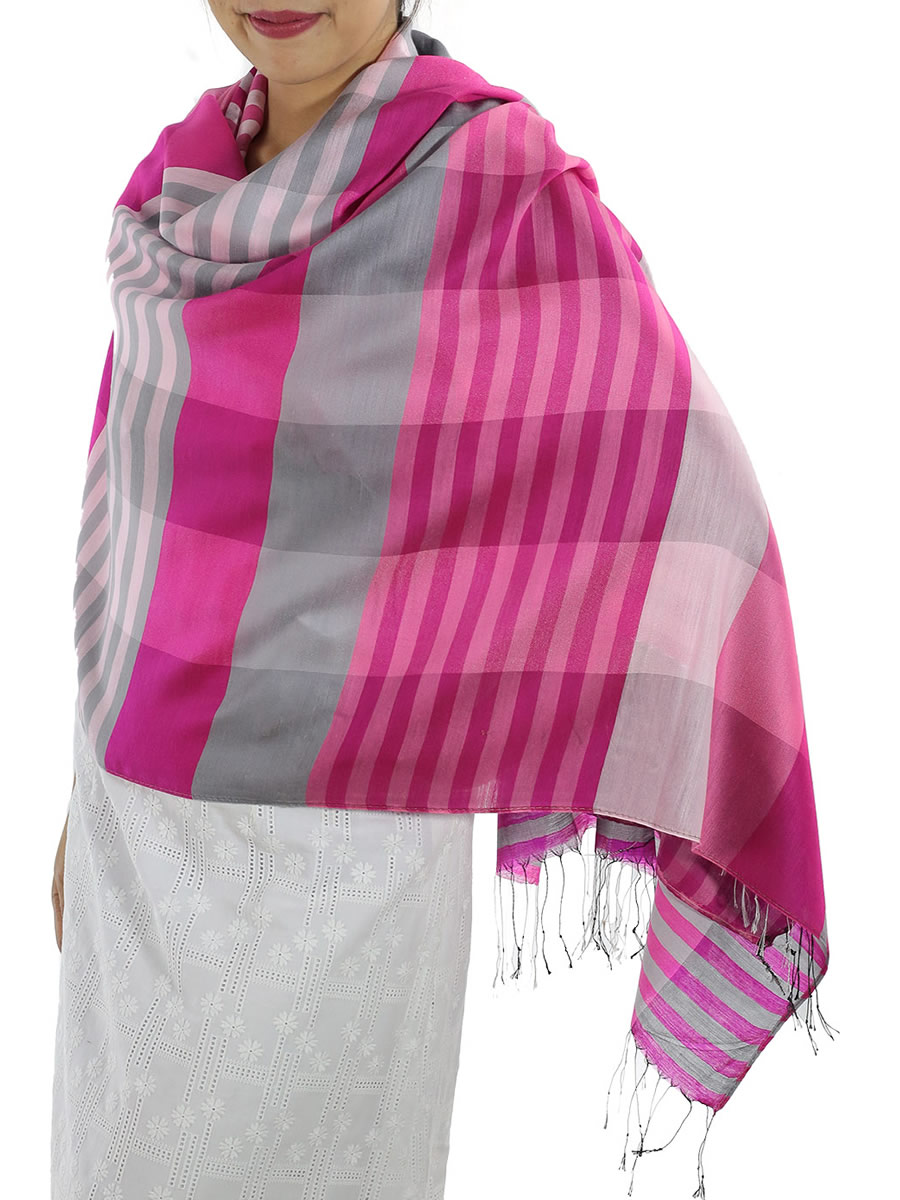 Pink Plaid Scarf