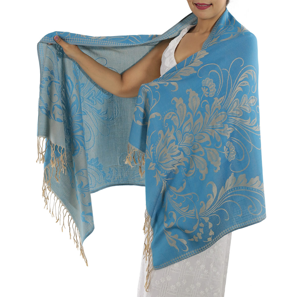 Silk Shawl, Blue: image 13