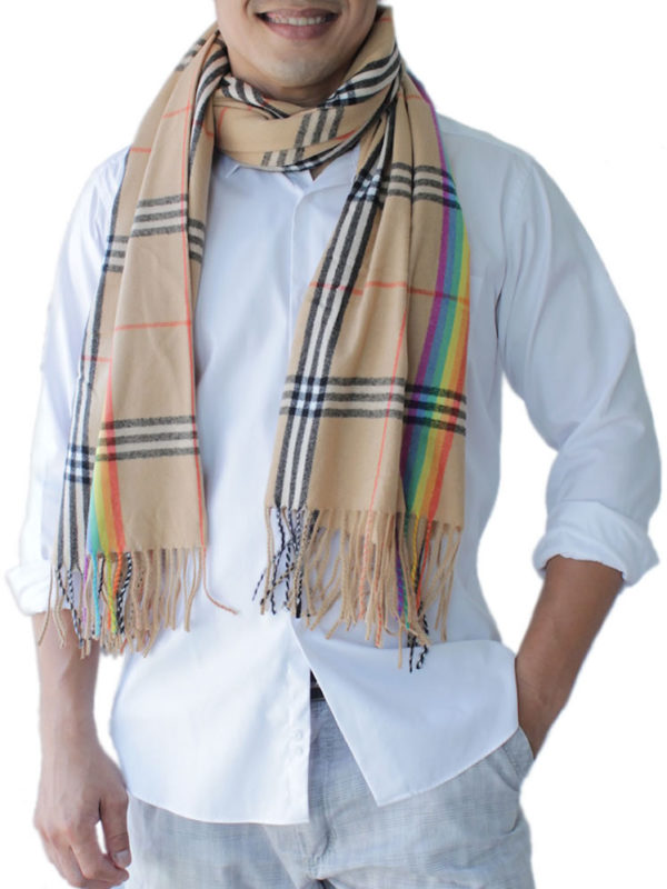 mens brown scarf