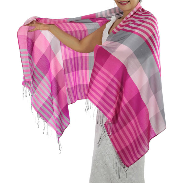 pink plaid scarf